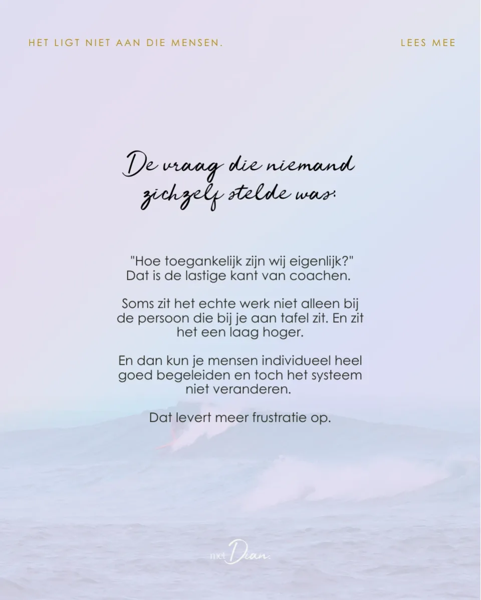 De vraag die niemand zichzelf stelde was. Volledige tekst onder de carrousel.